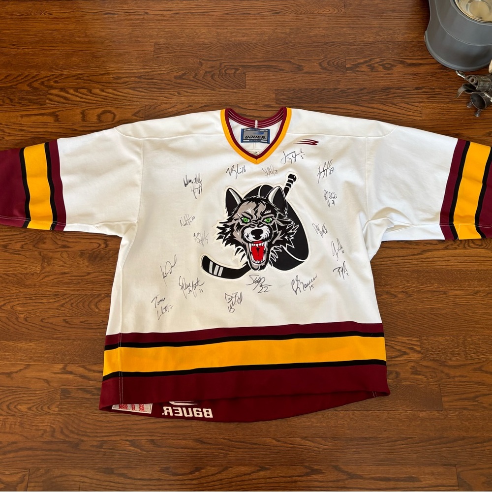 1995 Autographed Chicago Wolves Hockey Jersey